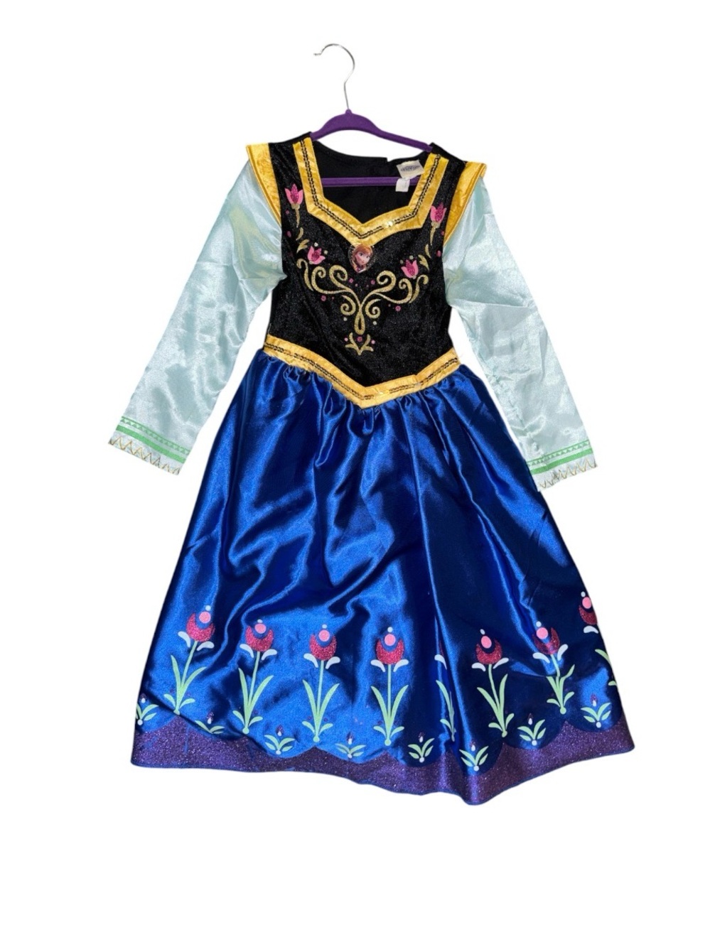 Disney Frozen Anna Inspired Blue & Black Princess Dress Costume